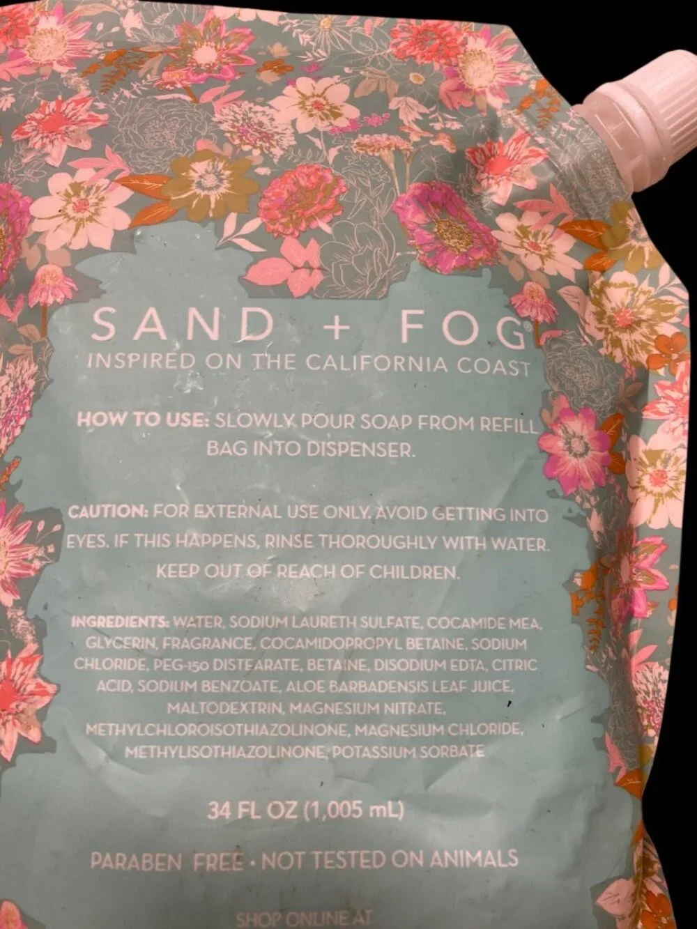 Sand + Fog Vanilla Sandalwood Scented Hand Soap Refill 34 Fl Oz Brand New